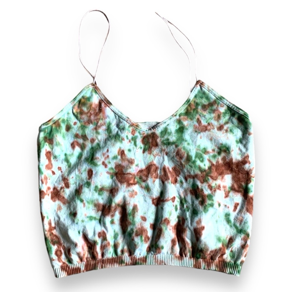 NWOT FREE PEOPLE Custom Tie Dyed Skinny Strap Brami Tank Top (2)